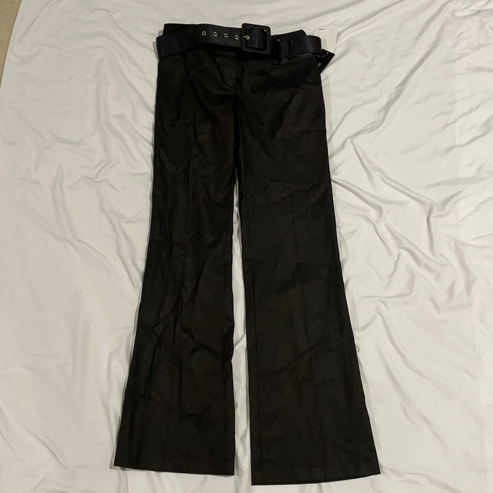 Black dress pants with matching belt